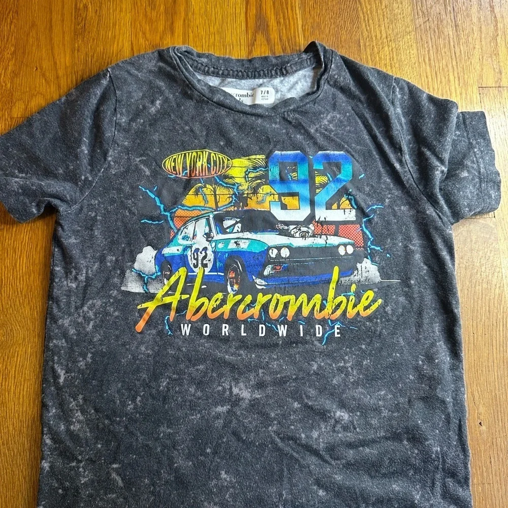 Boys Abercrombie Kids Gray Graphic Tee